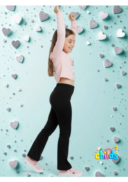 Ispanyol Paça Krep Kız Çocuk Tayt Pantolon indirimleri