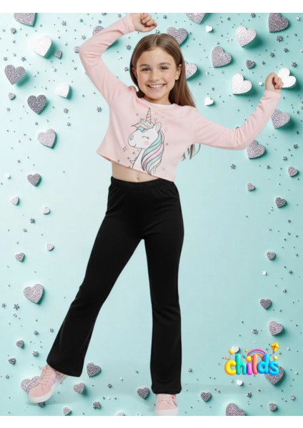 Ispanyol Paça Krep Kız Çocuk Tayt Pantolon modelleri