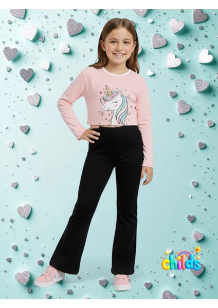 Ispanyol Paça Krep Kız Çocuk Tayt Pantolon fırsatları