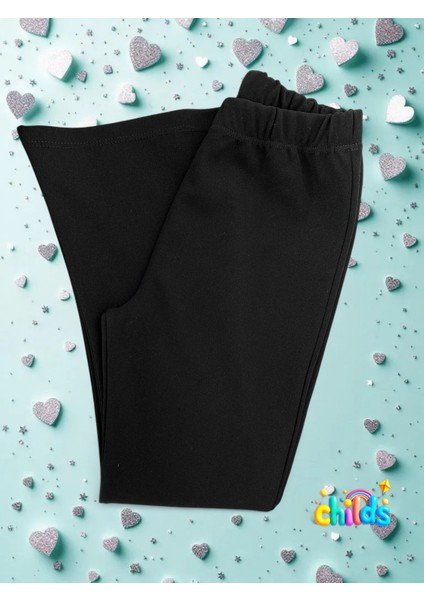 Ispanyol Paça Krep Kız Çocuk Tayt Pantolon