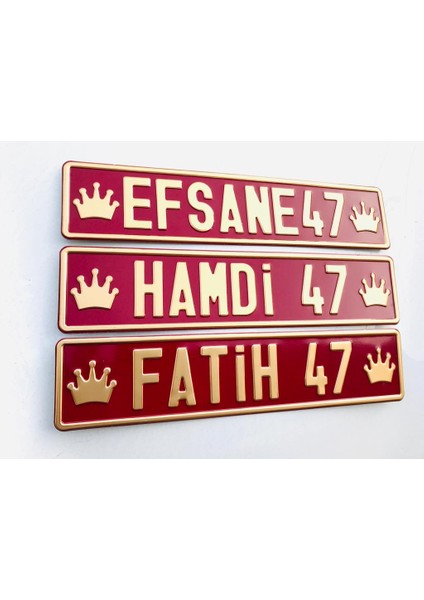 Dekor Plaka,Kırmızı zemin Gold yazı, Mtela üzeri kabartma baskı, Orijinal plaka boyutu