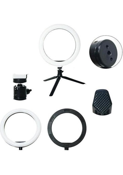Buffer® 8inç 20CM Youtube Instagram Tiktok Selfie Stüdyo Video Fotoğraf Ring Light Tripod LED Halk