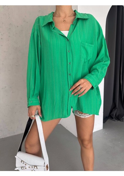 Ağaç Kabuğu Oversize Arkası Pileli Gömlek fiyatları