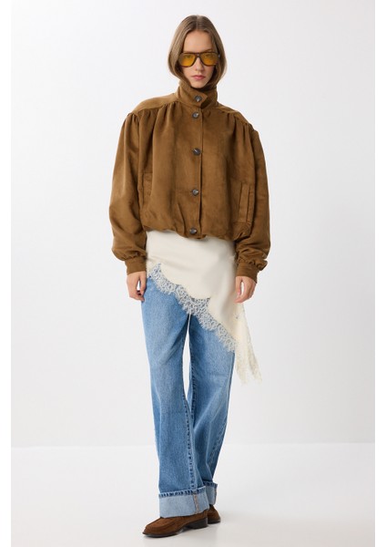 Vatkalı Süet Bomber Ceket LFG0155 Taba fiyatları