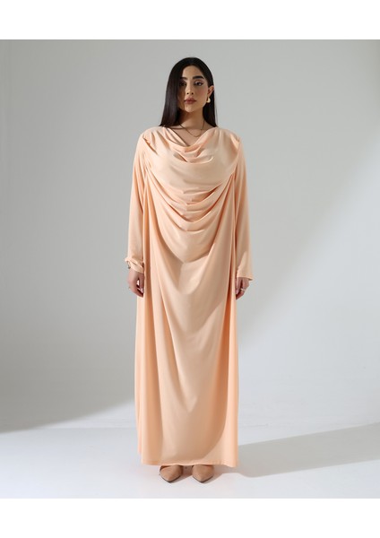 Büyük Beden Degaje Yaka Uzun Abiye Elbise