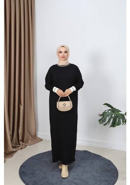 Sim Detaylı Merserize Elbise