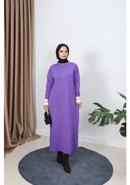 Sim Detaylı Merserize Elbise