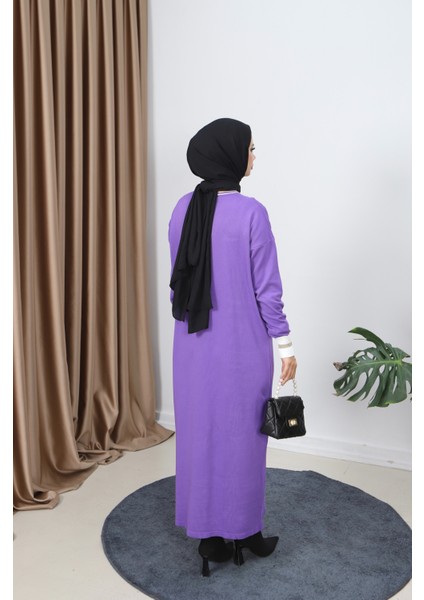 Sim Detaylı Merserize Elbise