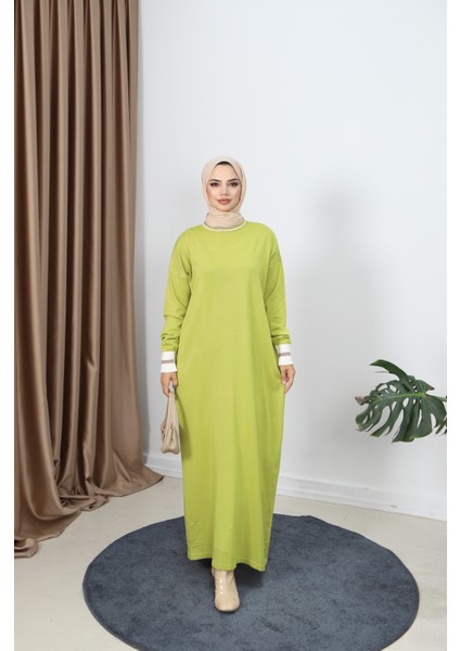 Sim Detaylı Merserize Elbise