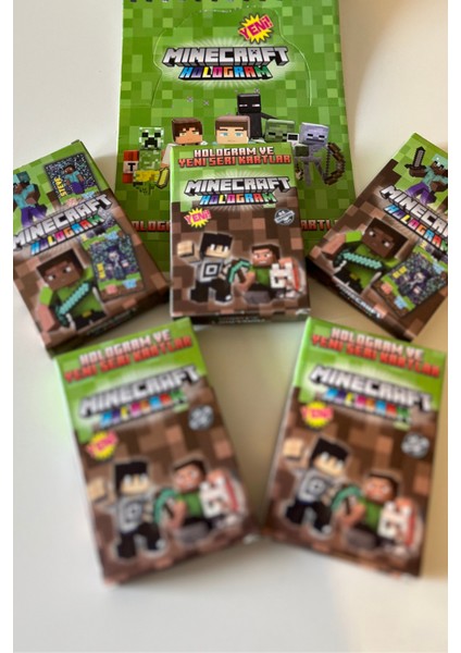 Mine Craft Yeni Koleksiyon Sürpriz Hologram Oyun Kartları 5'kutu 50 Adet fiyatları