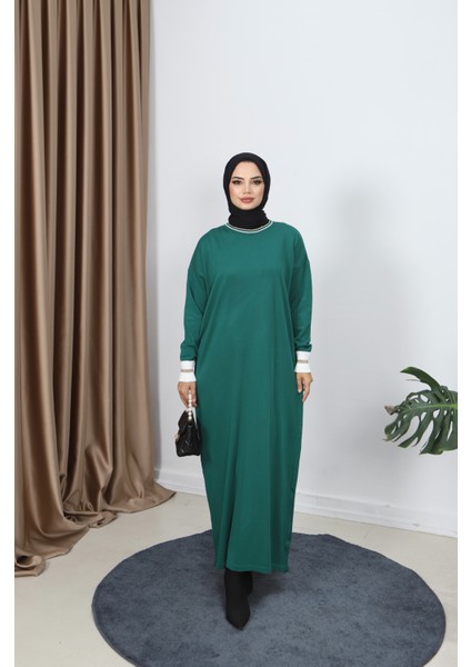 Sim Detaylı Merserize Elbise