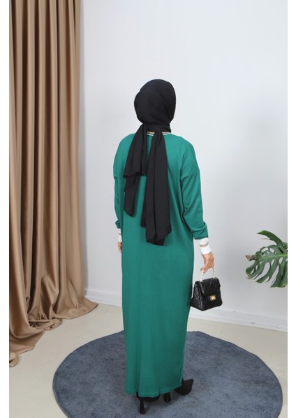 Sim Detaylı Merserize Elbise