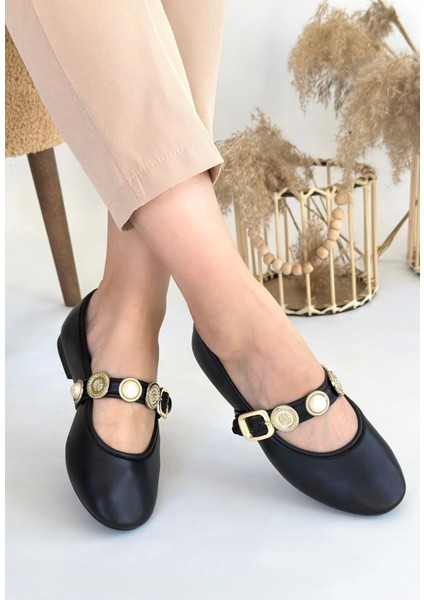 Atnis Siyah Cilt Babet Ayakkabı modelleri
