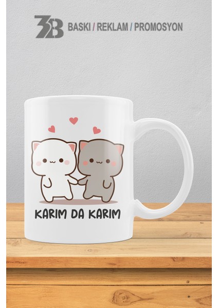 Sevimli Kedicikler Porselen Kupa Bardak - Karım da Karım