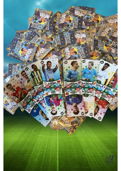 Futbolun Yıldızları 2025 Oyuncu Kartları 50 Poşet Içerisinde Toplam 100 Adet Kutusuz Futbol Kartı