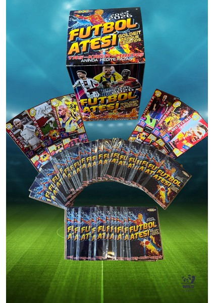 Futbol Ateşi Taş Kağıt Makas Sporcu (Yeni) 50 Poşet Toplam 100 Adet Kutusuz Futbolcu Oyun Kartı