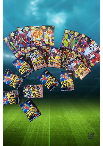 Futbol Ateşi Taş Kağıt Makas Sporcu 12 Mini Kutu Futbolcu Kartı Kutusuz