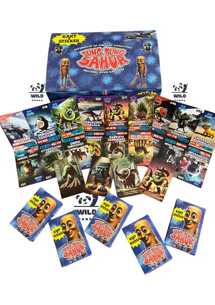 Tung Tung Sahur Kart Oyunu 5 Mini Kutu 30 Karakter Kartı + 5 Sticker | Hediye Paketli Eğlence Seti