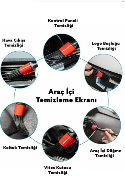 Oto Detay Fırçası Seti 5'li Kaliteli Detaylı Farklı Boyutlar, Premium Seri 5li Araba Fırçası fırsatları