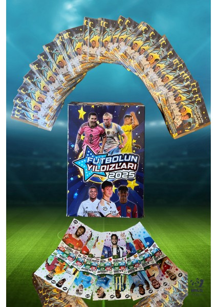 Futbolun Yıldızları 2025 Oyuncu Kartları 25 Poşet Içerisinde Toplam 50 Adet Kutusuz Futbol Kartı