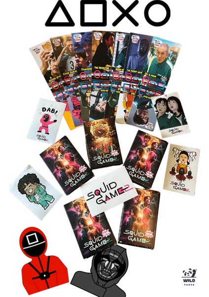 Squid Game 2. Sezon Kartlar 12 Mini Kutu Içinde Toplam 72 Kart 12 Stickers Oyun Kartları