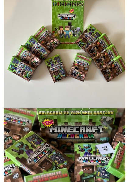 Mine Craft Yeni Koleksiyon Sürpriz Hologram Oyun Kartları 10'kutu 100 Adet