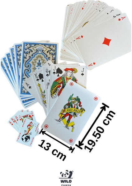 Dev Boy Iskambil Jumbo Playing Cards 54 Kart 400 gr Ameircan Bristol Carton Size: 19.50 cm * 13 cm