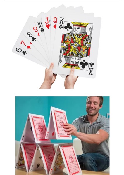 Dev Boy Iskambil Jumbo Playing Cards 54 Kart 400 gr Ameircan Bristol Carton Size: 19.50 cm * 13 cm fiyatları