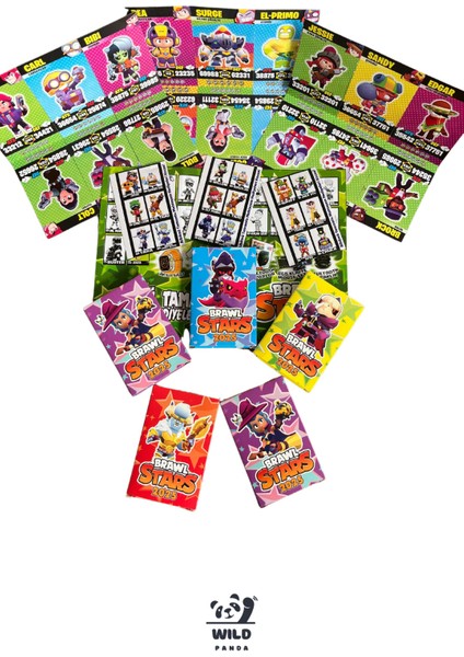 Brawl Stars 2025 Yeni Seri Kart( 5 Minik Kutu 30 Kart 30 Sticker 1 Adet Albüm) Oyun Kartları modelleri
