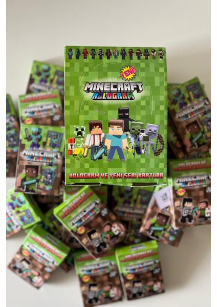 Mine Craftt Yeni Sürpriz Hologram Oyun Kartları Tam Kutu 24 Adet fiyatları