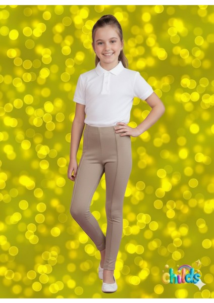 Uzun Çelik Interlok Pamuk Lıkralı Uzun Kız Çocuk Nervürlü Pantolon Tayt indirimleri