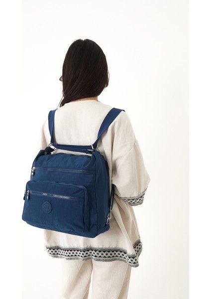 Çok Cepli Ayarlanabilir Çapraz Askılı Kadın Omuz ve Sırt Çantası Büyük Boy Günlük HV3050 Lacivert fırsatları