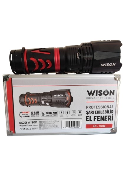 WS-14800 80 Wat 8000 Lümen 10 Saat Çalışan Profosyonel El Feneri (Yeni Ürün) fiyatları