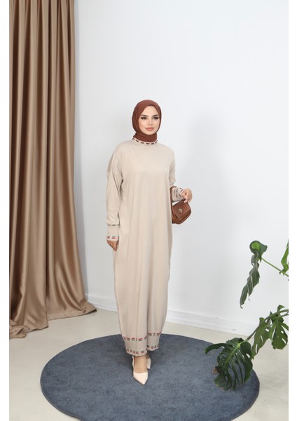 Şeritli Çift Renk Merserize Elbise fiyatları