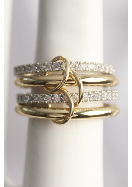 Pirinç Mix Renk Zirkon Taşlı 4lü Kadın Yüzük - PRT3500EB04575 fiyatları