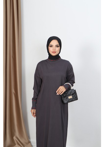 Şeritli Çift Renk Merserize Elbise modelleri