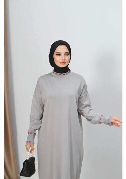 Şeritli Çift Renk Merserize Elbise fırsatları