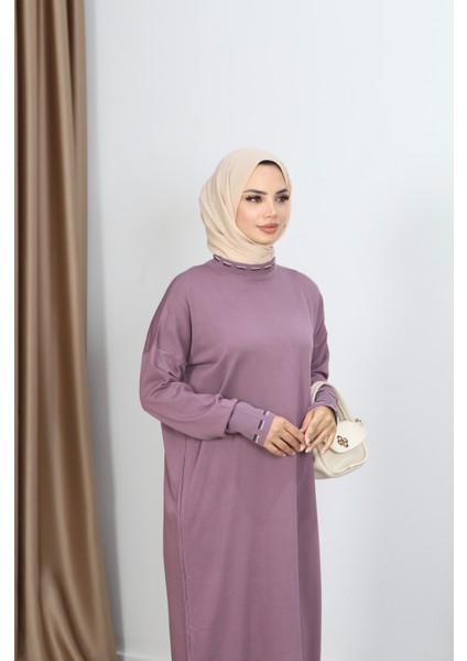 Şeritli Çift Renk Merserize Elbise fırsatları