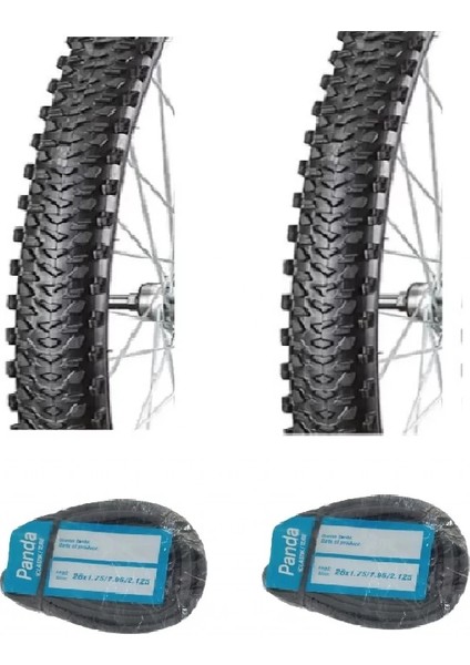 Diamond 26 Jant 26X1.95 Bisiklet Dış Lastiği B1435 x 2 Adet + Panda Iç Lastik Seti