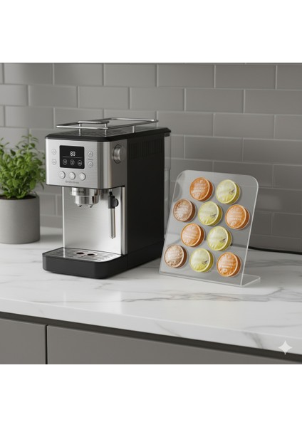 L Kapsül Kahve Standı (Tchibo Uyumlu Şeffaf)