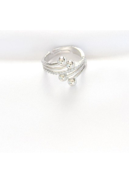 Topçuk Model Zirkon Taşlı Silver Renk Ayarlanabilir Yüzük - PRT3500EB01333 fiyatları