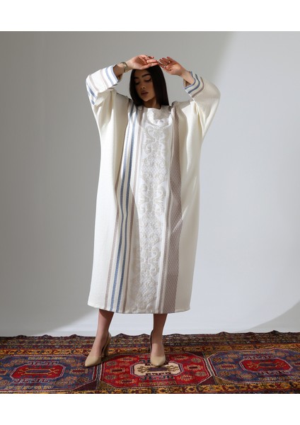 Büyük Beden Dokuma Uzun Elbise