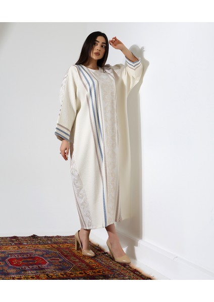 Büyük Beden Dokuma Uzun Elbise