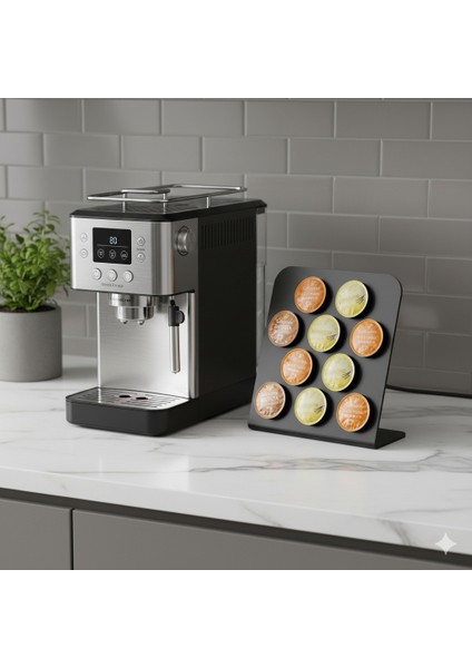 L Kapsül Kahve Standı (Tchibo Uyumlu Siyah)