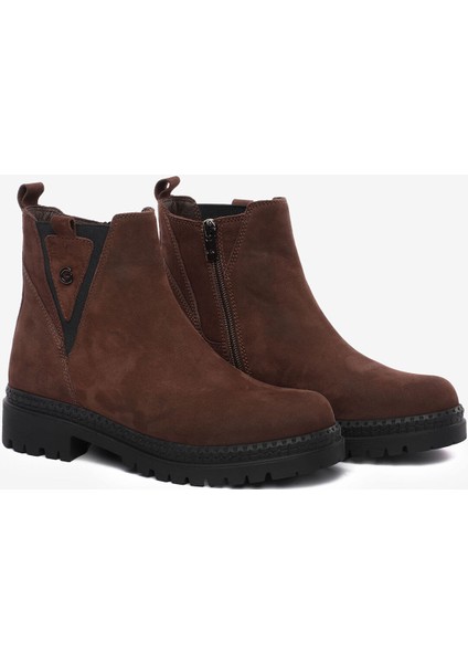 31022 Kadın Hakiki Deri Fermuarlı Kısa Urban Bot modelleri