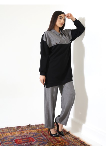 Önden Fermuarlı Tunik Spor Takım