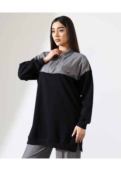 Önden Fermuarlı Tunik Spor Takım