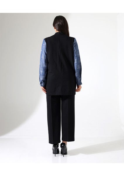 Önden Cepli Tunik Pamuk Büyük Beden Takım