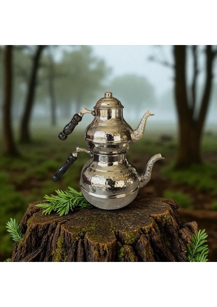 - El Dövmesi Nikel Kaplama Kalın Bakır Çaydanlık – 28 cm Yükseklik, 3.5 Litre Kapasite, Ahşap Saplı Geleneksel & Şık Tasarım – Ömürlük Kullanım ve Dekoratif Sunum Için Ideal fiyatları