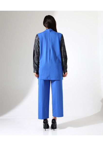 Önden Cepli Tunik Pamuk Büyük Beden Takım